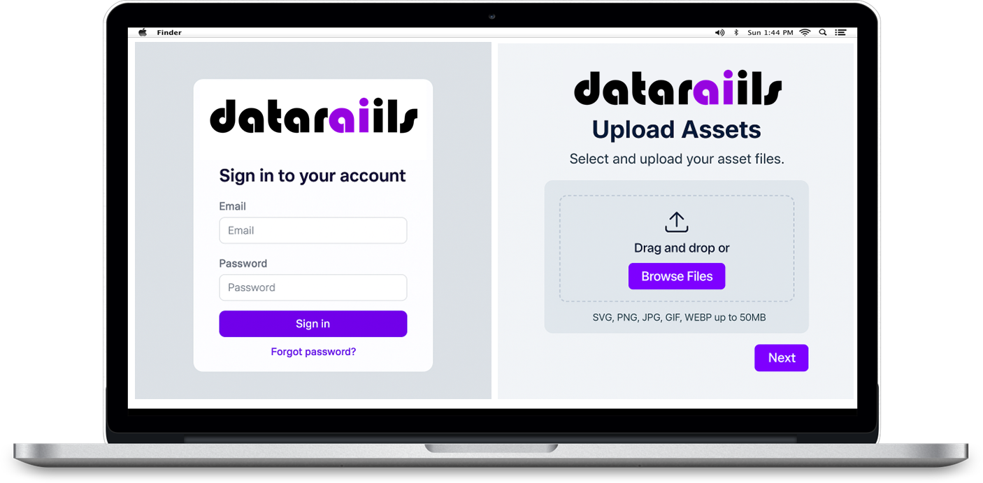Dataraiils product interface